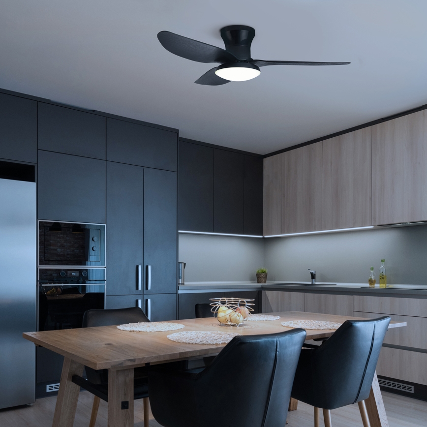 Brilagi - LED dimbar takfläkt LED/30W/230V 3000-6500K svart + fjärrkontroll