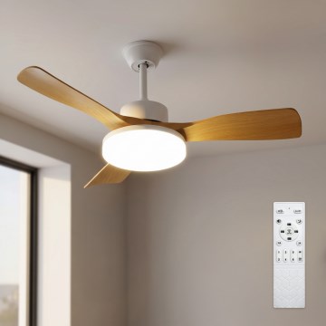 Brilagi - LED dimbar takfläkt LED/34W/230V 3000-6500K Ø 106 cm vit/brun + fjärrkontroll