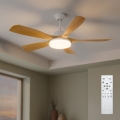 Brilagi - LED-dimbar takfläkt LED/34W/230V 3000-6500K Ø 132 cm vit/brun + fjärrkontroll