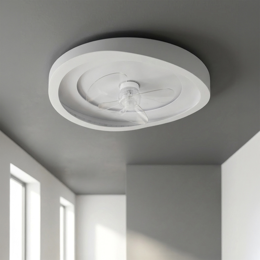 Brilagi - Dimbart LED-takfläkt 80W 230V 3000-6500K Ø 50 cm vit + fjärrkontroll