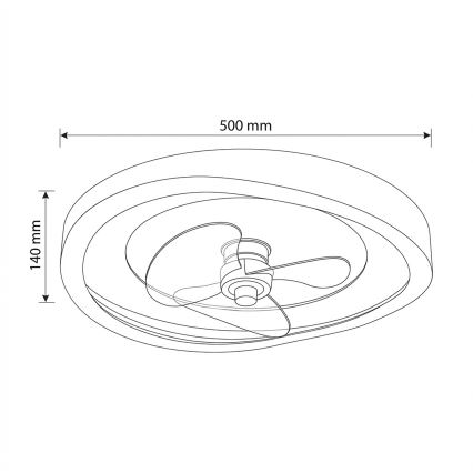 Brilagi - Dimbart LED-takfläkt 80W 230V 3000-6500K Ø 50 cm vit + fjärrkontroll