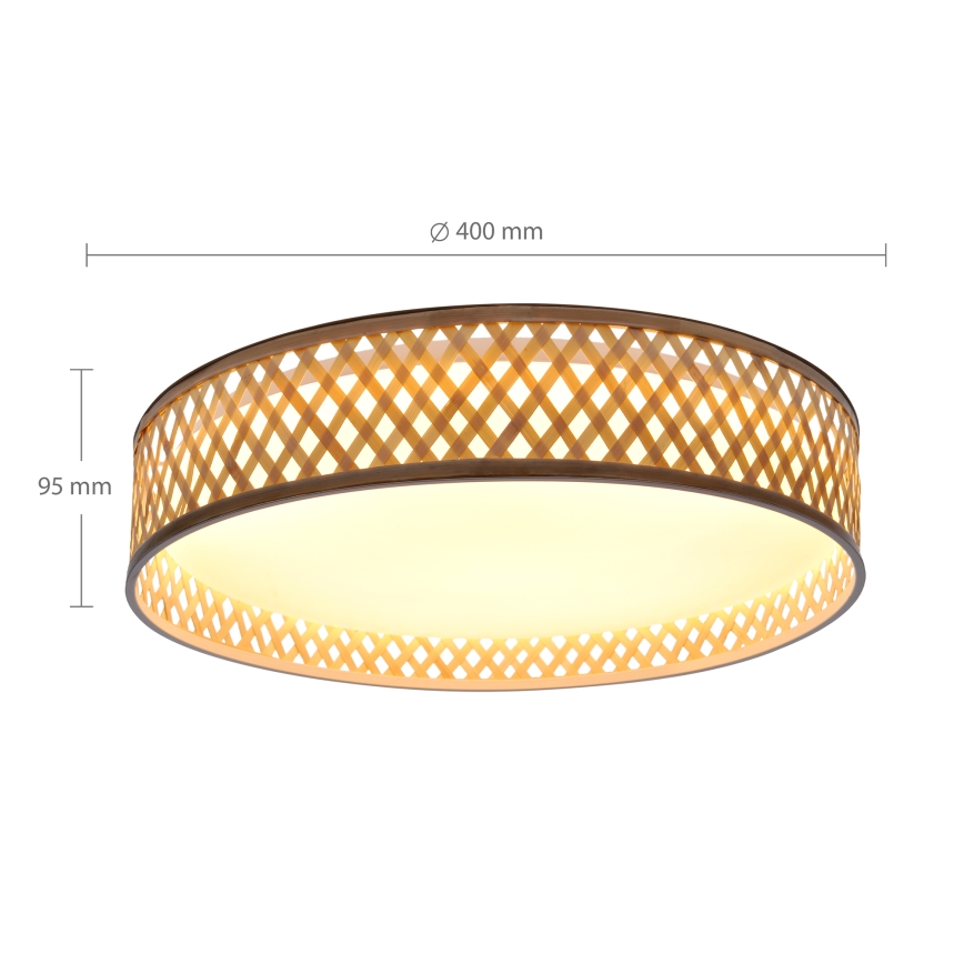 Brilagi - LED dimbar taklampa CAMILA LED/48W/230V 3000-6500K bambu Ø 40 cm + fjärrkontroll
