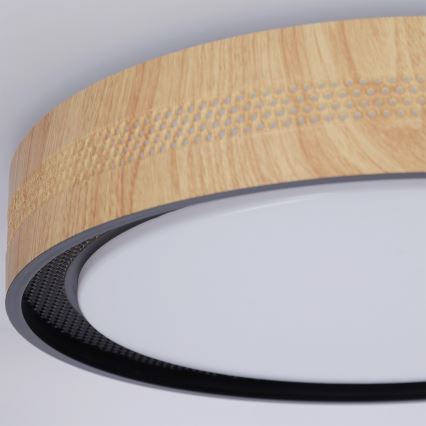BRILAGI - Dimbar LED-taklampa COCI LED/48W/230V 3000-6500K Ø 39 cm trädekor/svart + fjärrkontroll