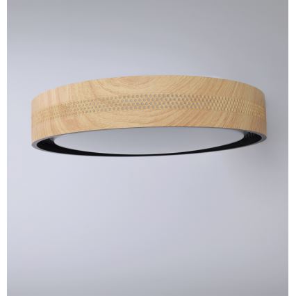 BRILAGI - Dimbar LED-taklampa COCI LED/48W/230V 3000-6500K Ø 39 cm trädekor/svart + fjärrkontroll