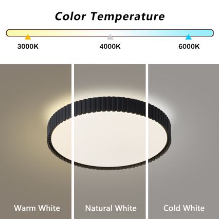 Brilagi - dimbar LED-taklampa CORVO LED/54W/230V 3000-6000K svart Ø 40 cm + fjärrkontroll