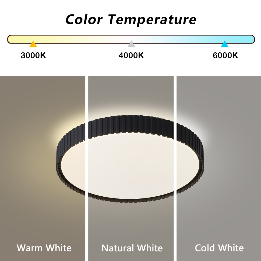 Brilagi - dimbar LED-taklampa CORVO LED/54W/230V 3000-6000K svart Ø 40 cm + fjärrkontroll