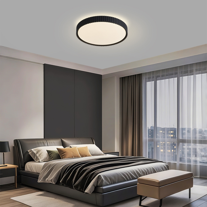 Brilagi - dimbar LED-taklampa CORVO LED/54W/230V 3000-6000K svart Ø 40 cm + fjärrkontroll