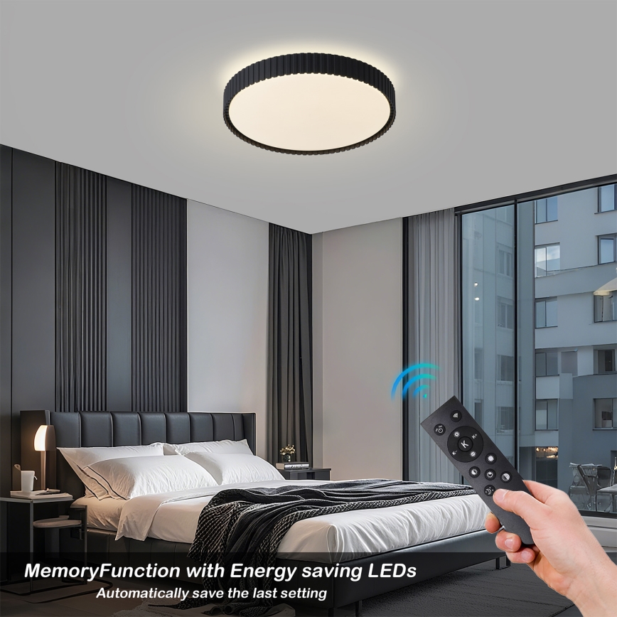 Brilagi - dimbar LED-taklampa CORVO LED/54W/230V 3000-6000K svart Ø 40 cm + fjärrkontroll