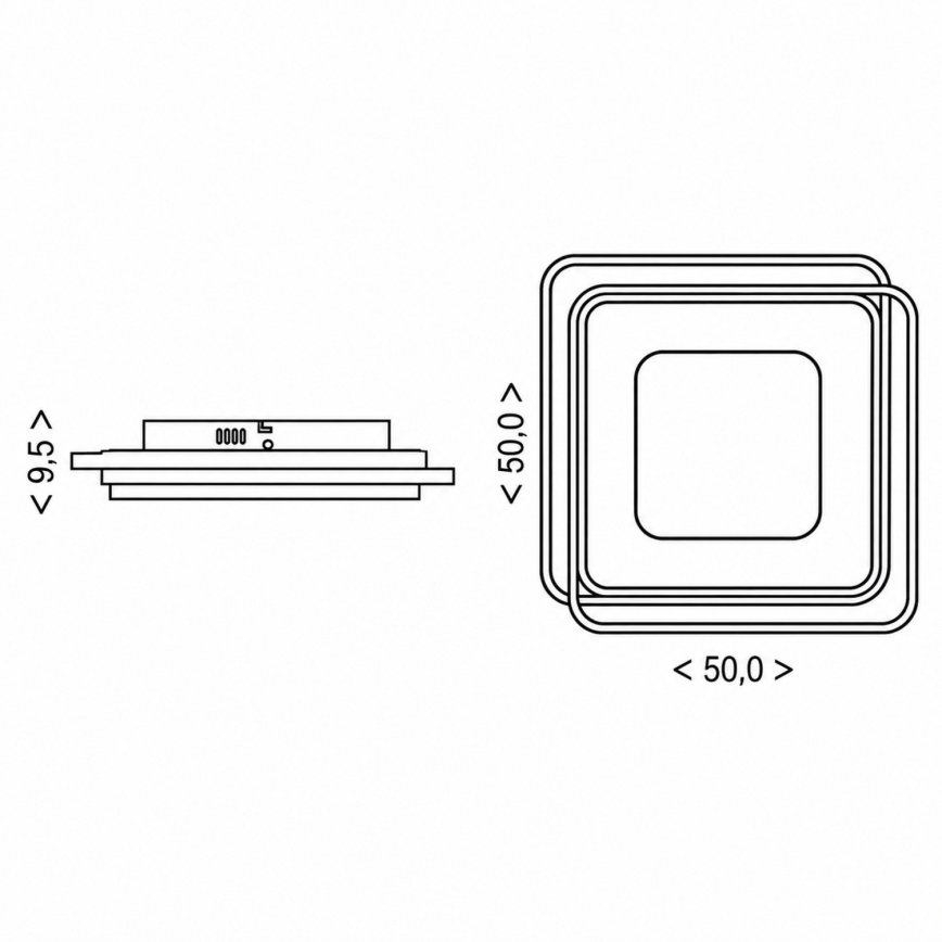 BRILAGI - dimbar LED-taklampa FLARE LED/102W/230V 3000-6000K 50x50 cm svart + fjärrkontroll