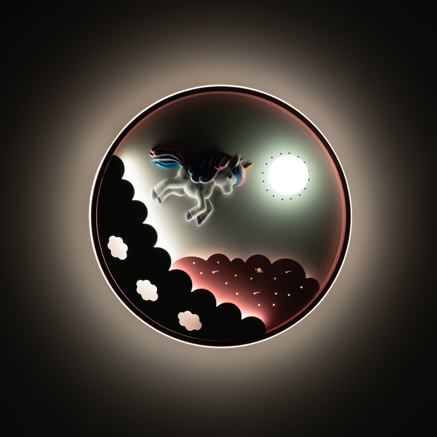 Brilagi - Dimbbar LED-taklampa för barnrum UNICORN LED/68W/230V 3000–6000K Ø 49 cm + fjärrkontroll