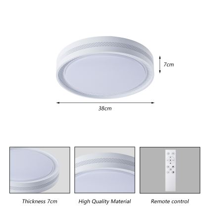 Brilagi - Dimmbar LED-taklampa KREON LED/54W/230V 3000-6000K svart Ø 38 cm + fjärrkontroll
