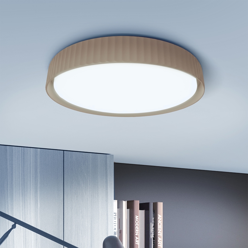 Brilagi - Dimbar LED-taklampa LUCIA LED/48W/230V 3000-6500K Ø 41 cm brun + fjärrkontroll