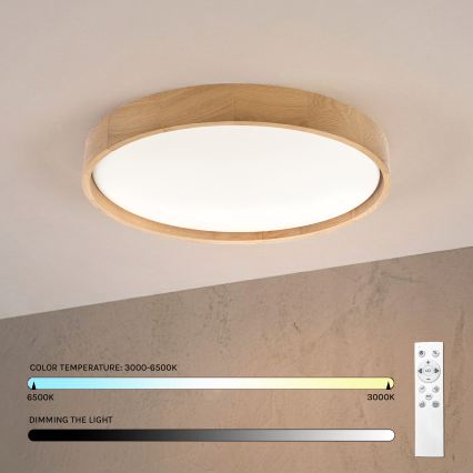 Brilagi - Dimbart LED-taklampa MANAROLA REMOTE LED/36W/230V 3000-6500K Ø 51 cm ek + fjärrkontroll