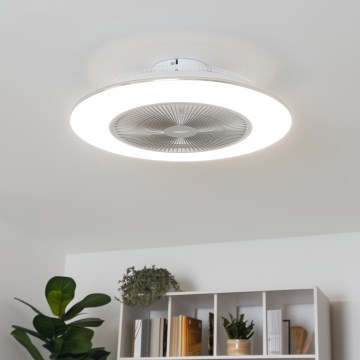 Brilagi - LED dimbar taklampa med fläkt AURA LED/38W/230V 3000-6000K silver + fjärrkontroll