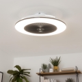 Brilagi - LED dimbar taklampa med fläkt AURA LED/38W/230V 3000-6000K svart + fjärrkontroll