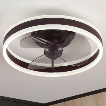 Brilagi - LED Dimbar taklampa med fläkt LED/30W/230V 3000-6500K svart + fjärrkontroll