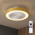 Brilagi - LED dimbar taklampa med fläkt LED/38W/230V 3000-6500K 3000-6500K Ø 50 cm guld + fjärrkontroll