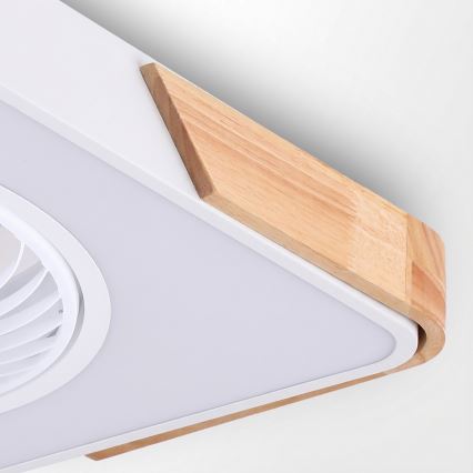 Brilagi - LED-dimbar taklampa med fläkt LED/30W/230V 3000-6500K vit/ek + fjärrkontroll