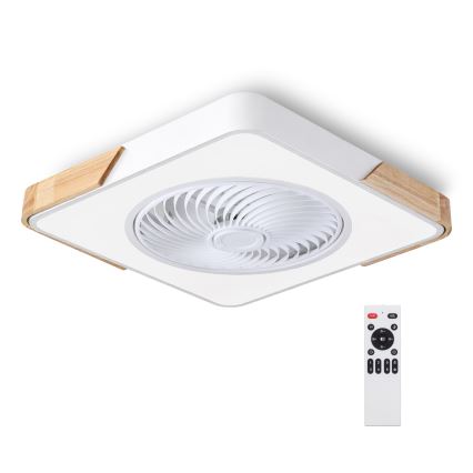 Brilagi - LED-dimbar taklampa med fläkt LED/30W/230V 3000-6500K vit/ek + fjärrkontroll