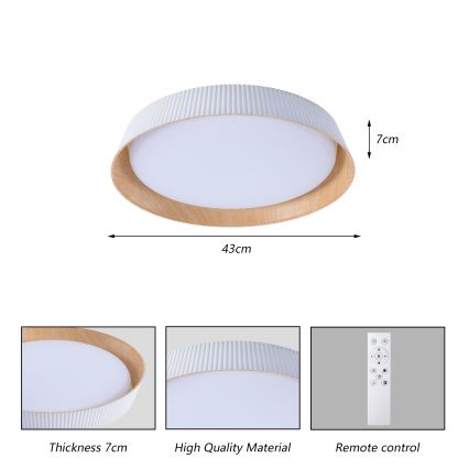 Brilagi - Dimmbar LED-taklampa ORINO LED/54W/230V 3000-6000K vit Ø 43 cm + fjärrkontroll
