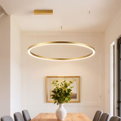 BRILAGI - Dimmbar LED-pendel på vajer PORTOFINO LED/60W/230V 3000-6000K Ø 80 cm guldfinish + fjärrkontroll