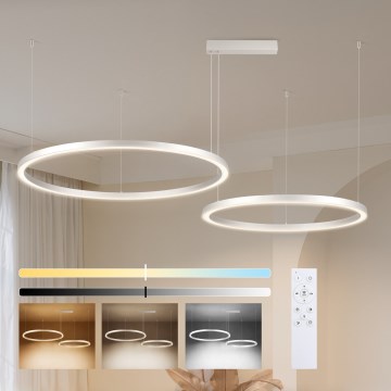 Brilagi - LED dimbar taklampa på vajer PORTOFINO LED/98W/230V 3000-6000K silverfärgad + fjärrkontroll