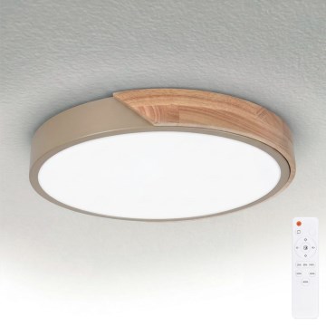 BRILAGI - LED dimbar taklampa PILANA LED/48W/230V 3000-6500K ek/beige Ø 40 cm + fjärrkontroll