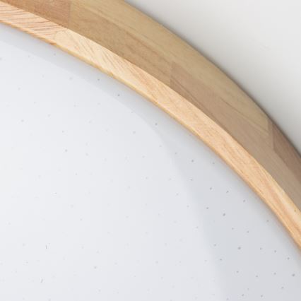 Brilagi - Dimbar LED-taklampa PINE LED/60W/230V trä Ø 52 cm 3000-6500K + fjärrkontroll