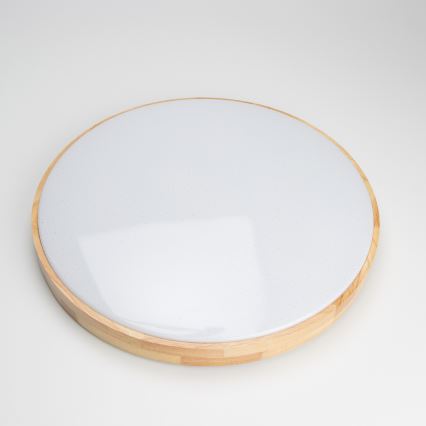 Brilagi - Dimbar LED-taklampa PINE LED/60W/230V trä Ø 52 cm 3000-6500K + fjärrkontroll