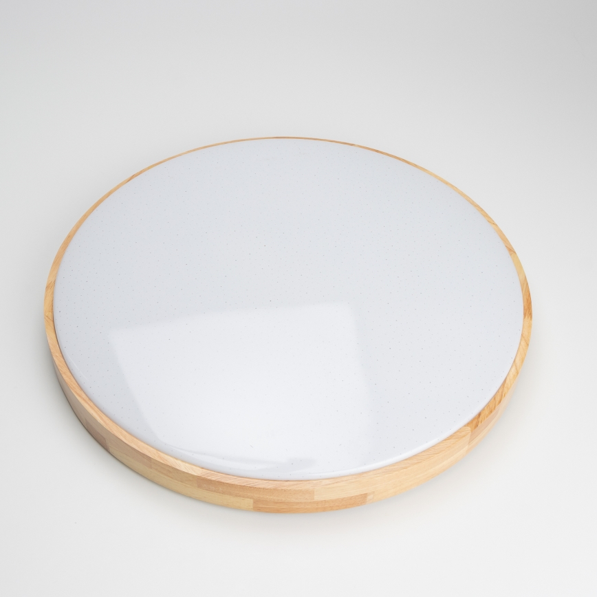 Brilagi - Dimbar LED-taklampa PINE LED/60W/230V trä Ø 52 cm 3000-6500K + fjärrkontroll