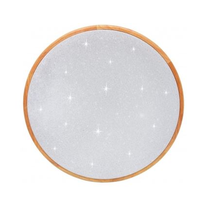 Brilagi - Dimbar LED-taklampa PINE LED/60W/230V trä Ø 52 cm 3000-6500K + fjärrkontroll