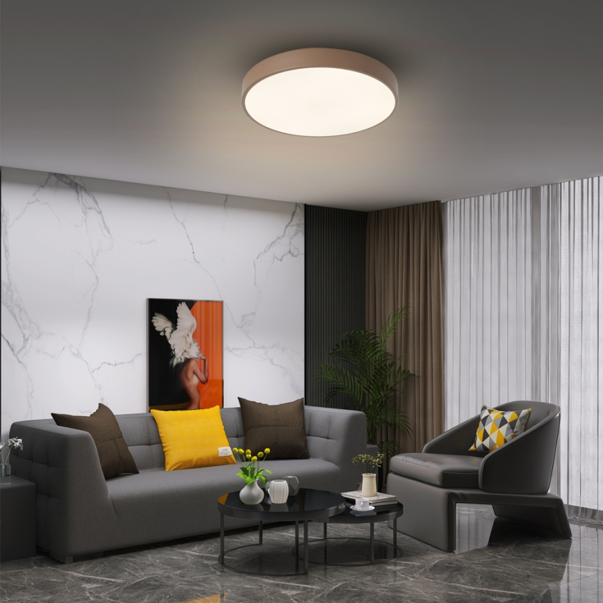 Brilagi - Dimbar LED-takarmatur POOL LED/36W/230V 3000-6000K Ø 30 cm brun + fjärrkontroll