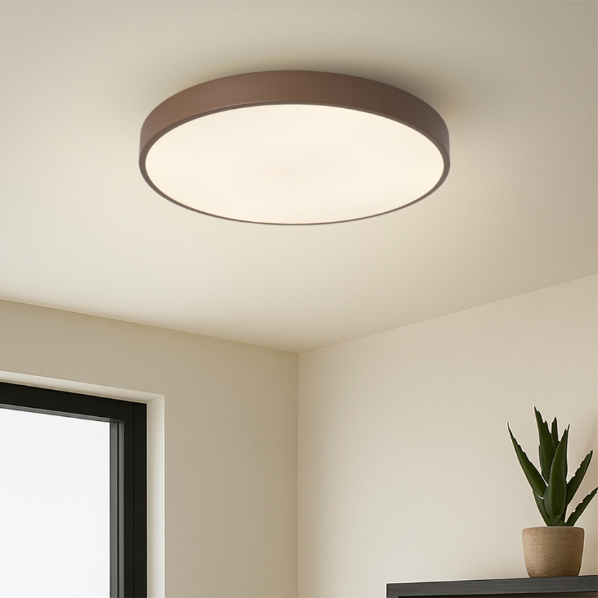 Brilagi - Dimmbar LED-taklampa POOL LED/48W/230V 3000-6000K Ø 40 cm brun + fjärrkontroll