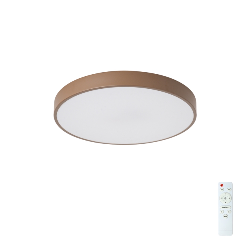 Brilagi - Dimmbar LED-taklampa POOL LED/48W/230V 3000-6000K Ø 40 cm brun + fjärrkontroll