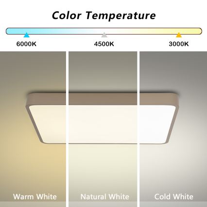 Brilagi - Dimmbar LED-taklampa POOL LED/48W/230V 3000-6000K 50x50 cm beige + fjärrkontroll