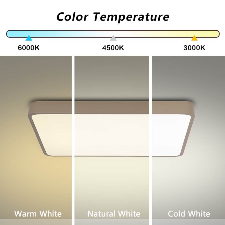 Brilagi - Dimmbar LED-taklampa POOL LED/48W/230V 3000-6000K 50x50 cm beige + fjärrkontroll