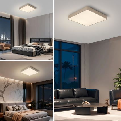 Brilagi - Dimmbar LED-taklampa POOL LED/48W/230V 3000-6000K 50x50 cm beige + fjärrkontroll