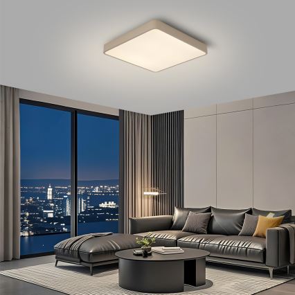 Brilagi - Dimmbar LED-taklampa POOL LED/48W/230V 3000-6000K 50x50 cm beige + fjärrkontroll