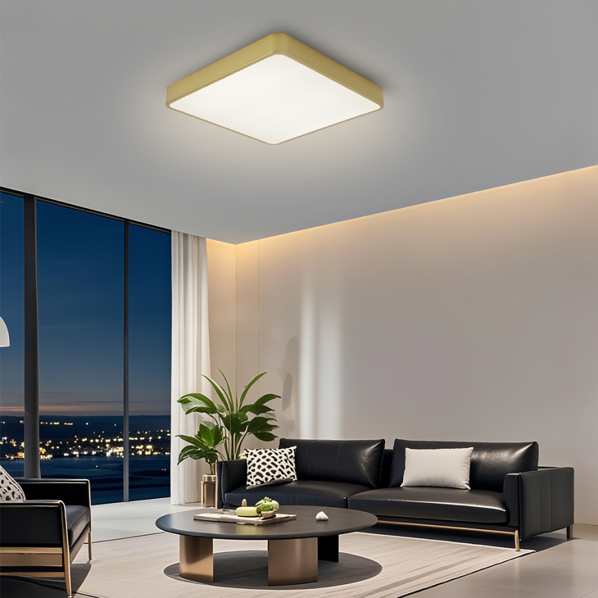 Brilagi - Dimbar LED-takarmatur POOL LED/48W/230V 3000-6000K 50x50 cm guld + fjärrkontroll