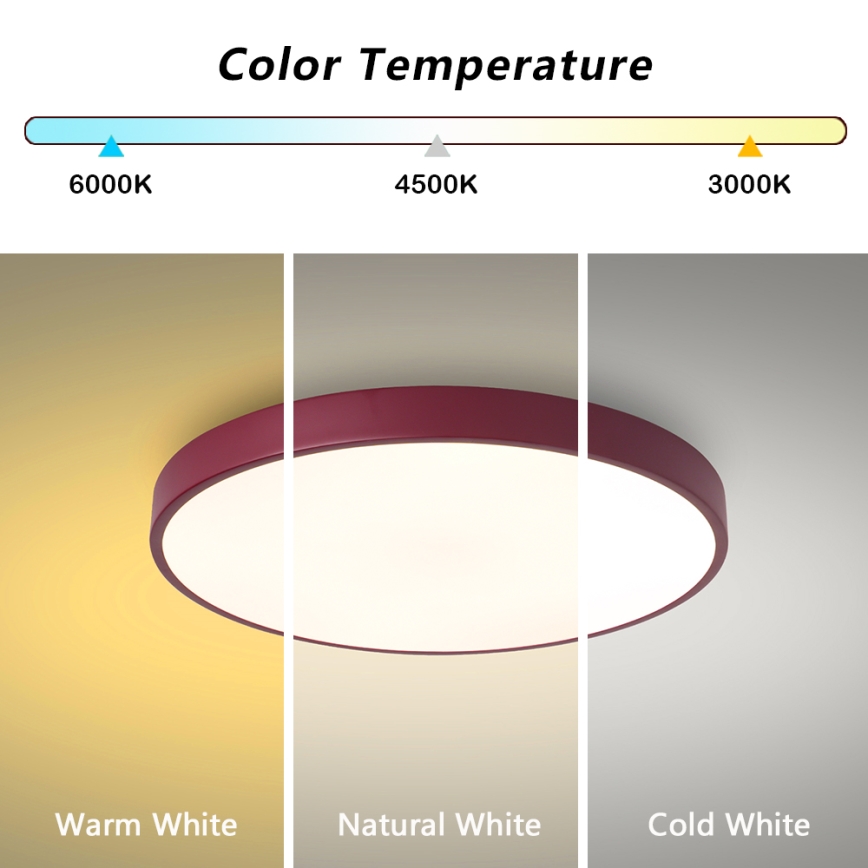 Brilagi - LED-dimmbar taklampa POOL LED/60W/230V 3000-6000K Ø 50 cm bordeauxröd + fjärrkontroll