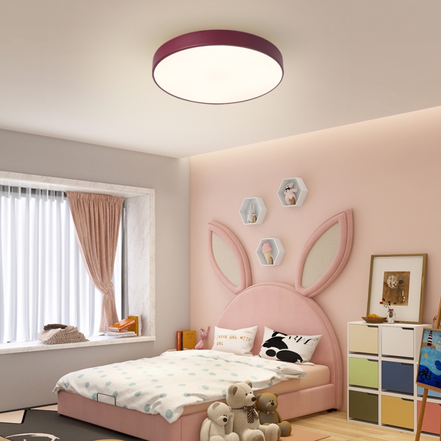 Brilagi - LED-dimmbar taklampa POOL LED/60W/230V 3000-6000K Ø 50 cm bordeauxröd + fjärrkontroll