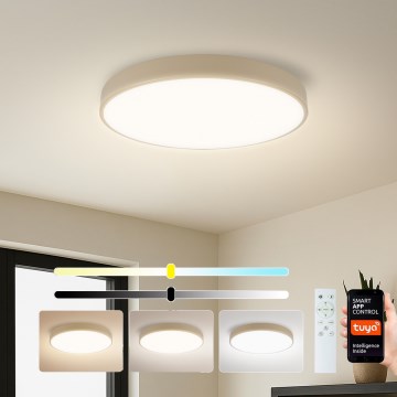 Brilagi - LED dimbar taklampa POOL SMART LED/60W/230V 3000–6000K Ø 50 cm Wi-Fi Tuya beige + fjärrkontroll