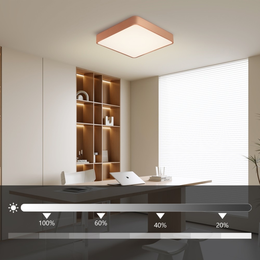BRILAGI - Dimbart LED-takarmatur POOL SQUARE LED/48W/230V 3000-6000K 50x50 cm kopparfärgad + fjärrkontroll