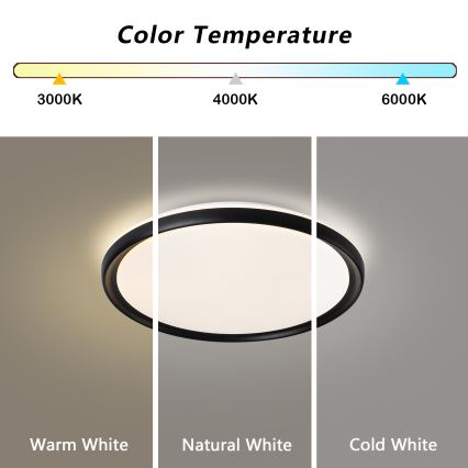 Brilagi - Dimbart LED-takarmatur RIVO LED/72W/230V 3000-6000K svart Ø 50 cm + fjärrkontroll