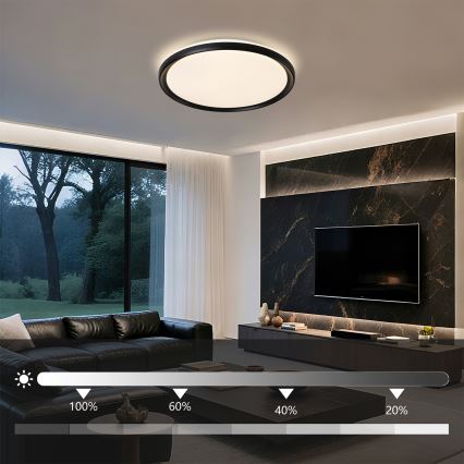 Brilagi - Dimbart LED-takarmatur RIVO LED/72W/230V 3000-6000K svart Ø 50 cm + fjärrkontroll