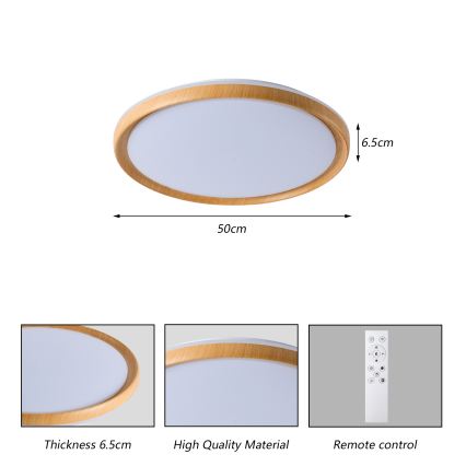Brilagi - LED dimbar takarmatur RIVO LED/72W/230V 3000-6000K trädekor Ø 50 cm + fjärrkontroll