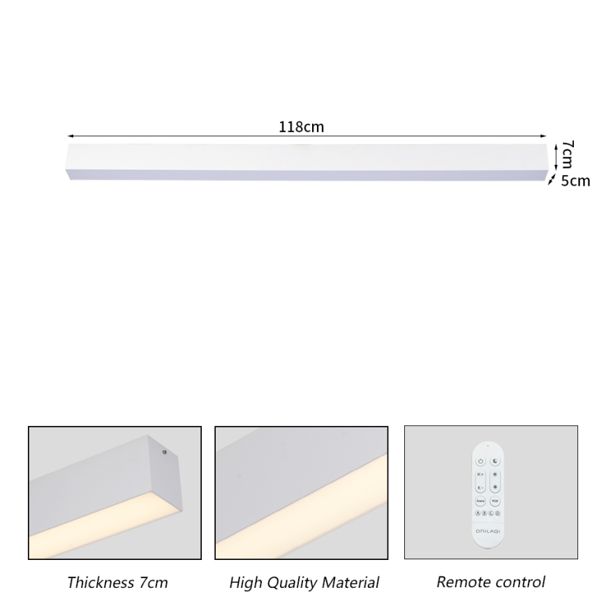 Brilagi - Dimbar LED-taklampa SLEEKLINE SMART LED/40W/230V 3000-6000K Wi-Fi Tuya vit + fjärrkontroll