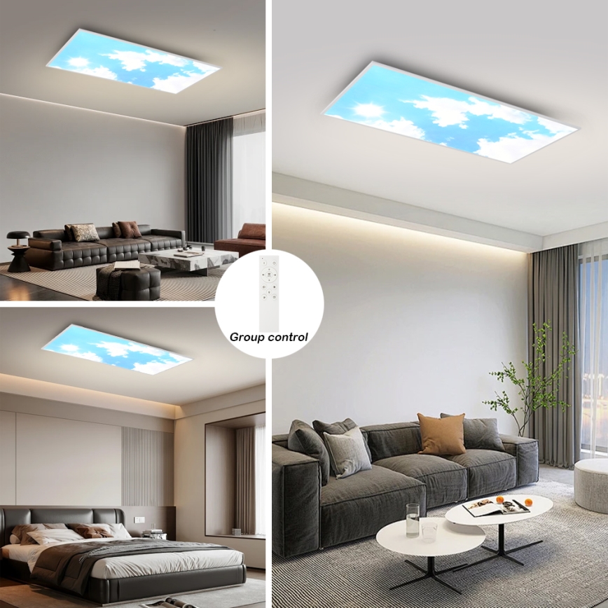 Brilagi - Dimbart LED-takarmatur SLIMFRAME SKY LED/80W/230V 120x60 cm 3000-6000K silver/blå + fjärrkontroll