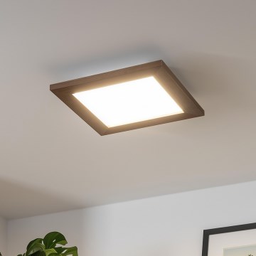 Brilagi - LED Dimbar taklampa SLIMFRAME WOOD LED/25W/230V 34x34 cm 3000-6000K mörkbrun + fjärrkontroll