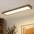 Brilagi - LED Dimbar taklampa SLIMFRAME WOOD LED/58W/230V 124x34 cm 3000-6000K brun + fjärrkontroll